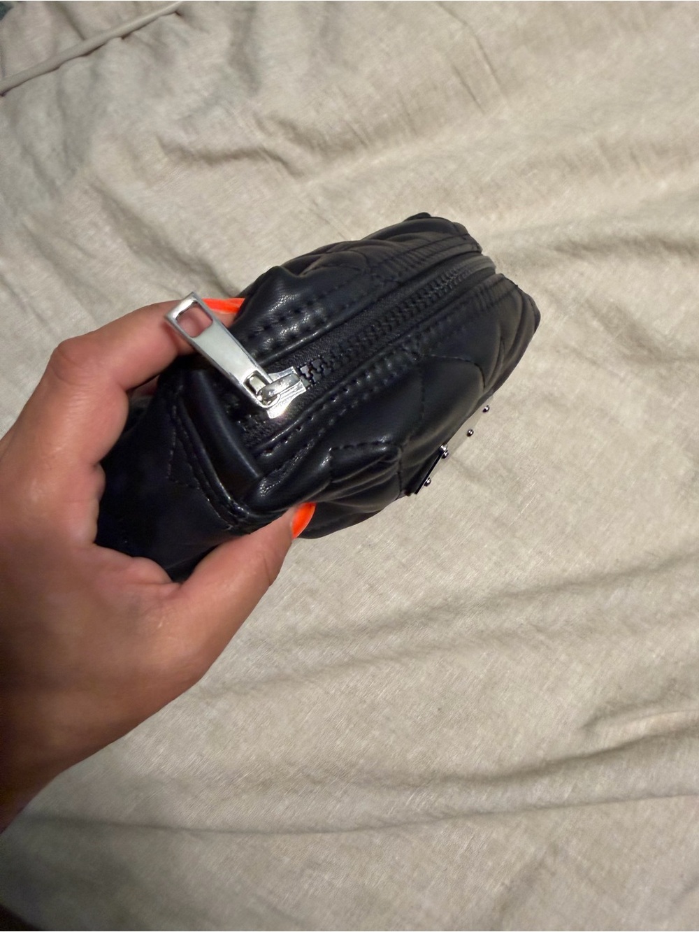 Marc Jacobs Moto Quilted Cosmetic Pouch in Black - Picture 4 of 12